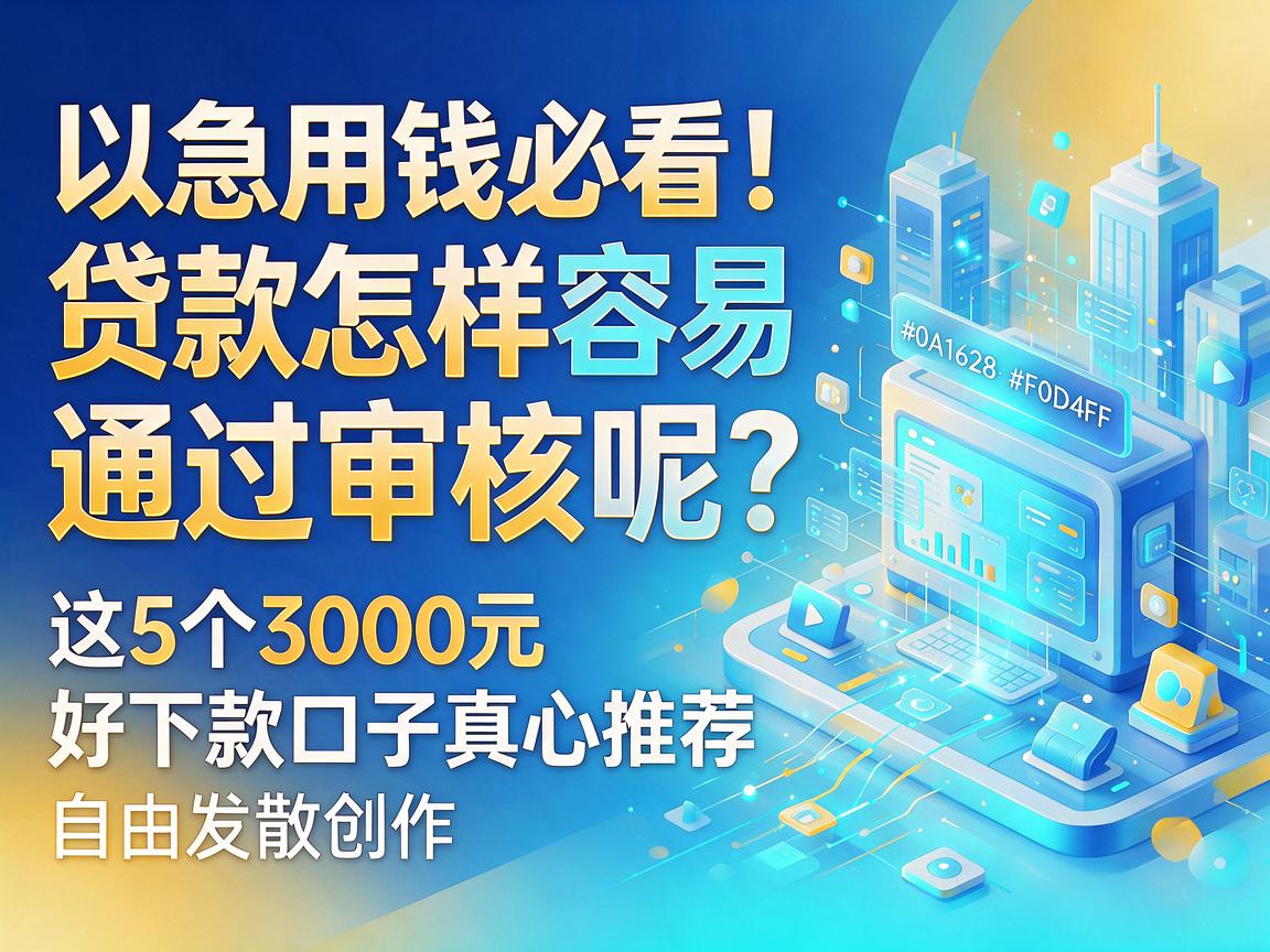 急用钱必看！贷款怎样容易通过审核呢？这5个3000元好下款口子真心推荐