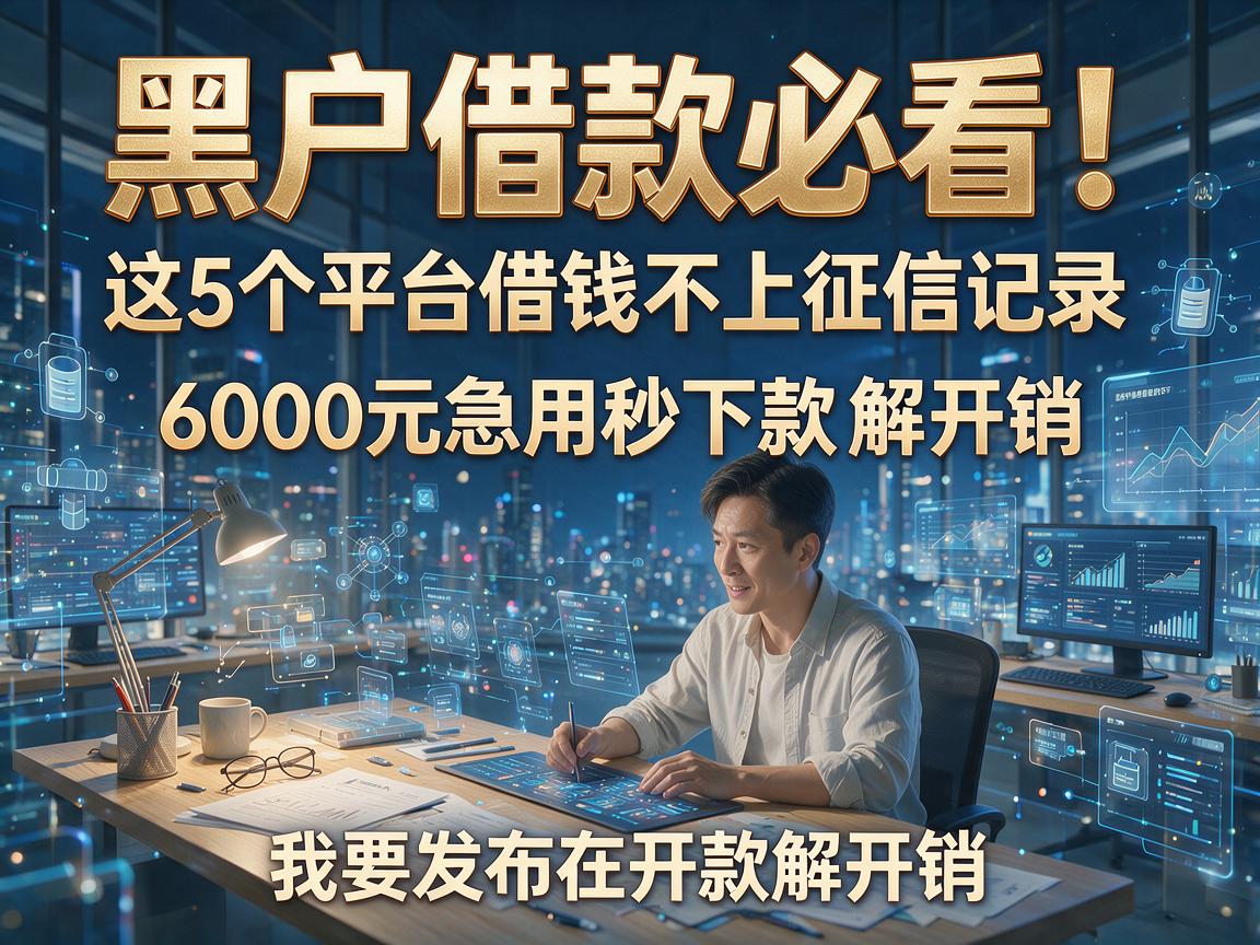 黑户借款必看！这5个平台借钱不上征信记录，6000元急用秒下款解开销