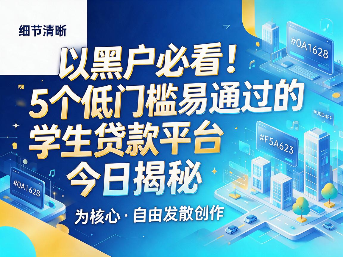黑户必看！5个低门槛易通过的学生贷款平台今日揭秘
